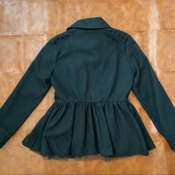 Rue 21 | Military Pea Coat with Tulle Skirt | Black | M - Picture 8 of 10